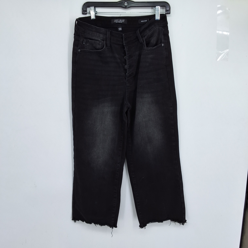 Judy Blue Charcoal Wide Cropped Jeans